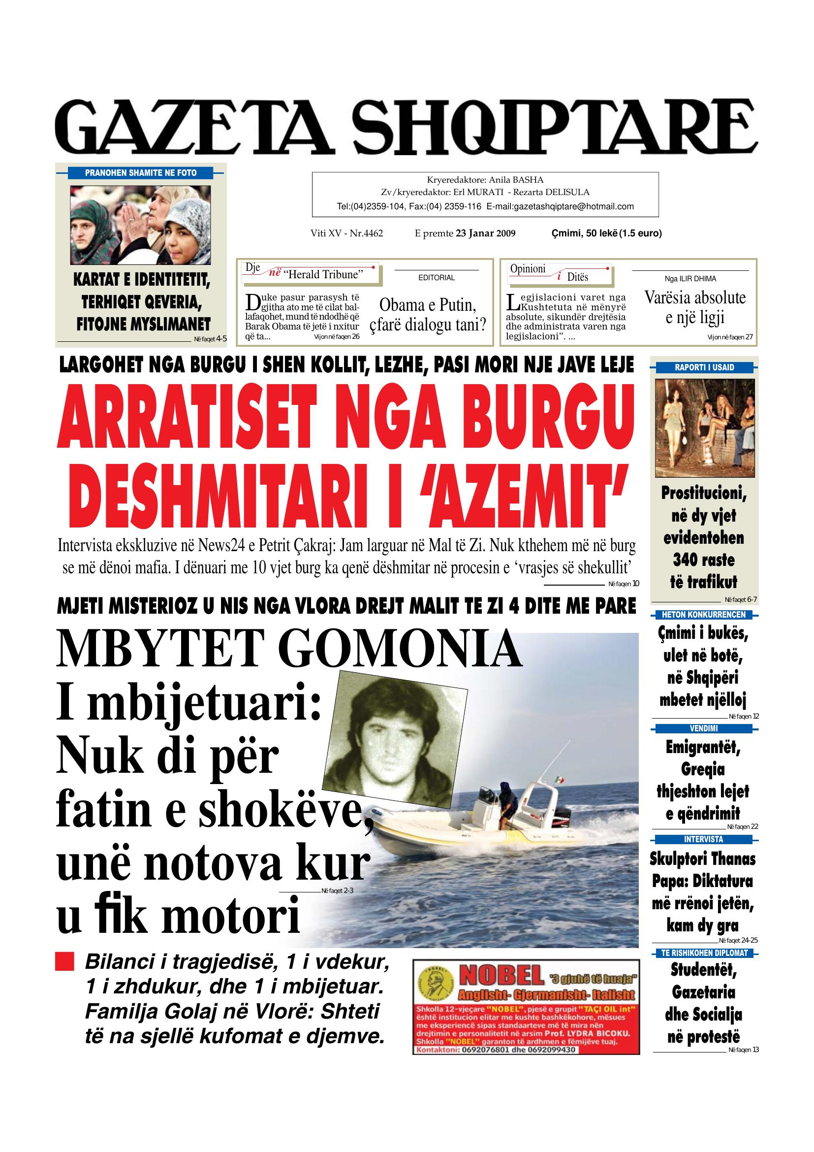 Gazeta Shqiptare 2009-01-23